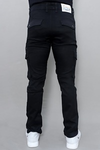 Jeans cargo noirs de qualité supérieure Gex pour hommes, taille mi-haute et extensibles - Product Image 6