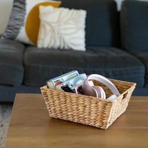 Cesta de Almacenamiento Trenzada Hecha a Mano con Jacinto de Agua, Cesta de Almacenamiento Ecológica al por Mayor, Hecha en Vietnam - Product Image 1