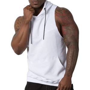 Trending <b>Men</b> <b>Sleeveless</b> <b>Hoodie</b> With Pockets Gym Workout Fitness Hooded Tank Top - Product Image 1