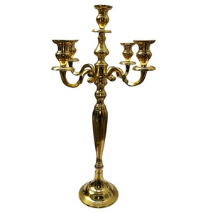 5-Arm Silver Metal Candelabra Centerpiece Tall Decorative <b>Candle</b> Holder for Wedding Events Banquets and Hotel Table Decor - Product Image 5