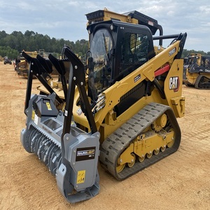 Cat Skid Steer Loader With Forestry <b>Mulcher</b> Attachment High Performance Compact Construction Machine For Heavy Duty Works - Product Image 1