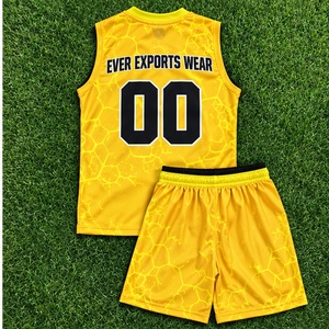 Nuevo Diseño de Uniforme de Baloncesto Sublimado Amarillo, Conjunto de Camiseta y Pantalones Cortos, Uniforme de Equipo de Baloncesto con Impresión Personalizada, Ropa Deportiva al por Mayor - Product Image 3