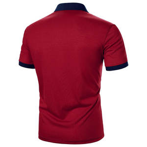 Polo pour homme à blocs de couleur, manches courtes, rouge et bleu marine, décontracté, pour le golf, vente en gros, fabricant, vêtements à marque privée - Product Image 2