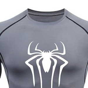 Premium <b>Men</b> <b>Compression</b> <b>Shirts</b> Knitted 100% Polyester Short Sleeves Athletic Gym Training Eco-Friendly Lightweight - Product Image 4