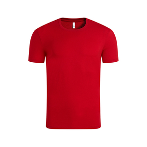 Camiseta Roja Clásica de Algodón Liso con Cuello Redondo y Manga Corta, Estilo Casual Básico, Corte Holgado, Logotipo Personalizado, Marca Privada, OEM, Venta al Por Mayor - Product Image 5