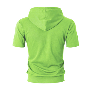 Sudadera con Capucha y Cremallera de Manga Corta para Hombre, Moderna y Elegante, Ropa Deportiva de Alta Calidad, Color Sólido, Prenda Deportiva a la Moda para Hombre - Product Image 2