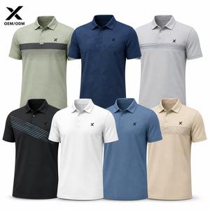 เสื้อโปโลแขนสั้นลำลองสำหรับผู้ชาย X Sports City สีพื้น ผ้าโพลีเอสเตอร์ผสมไมโครไฟเบอร์ ระบายอากาศได้ดี ใส่ได้ทุกฤดู กำลังเป็นที่นิยม - Product Image 2