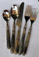 Ensemble de 5 couverts en acier inoxydable, ensemble de couverts en résine, ustensiles de cuisine pour hôtel, restaurant, mariage, fête