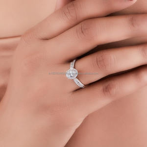 Bague de fiançailles/mariage vintage de luxe pour femme en or 14k 18k diamant cultivé en laboratoire 10k ovale IGI/GIA certifié perle bijoux fêtes - Product Image 5