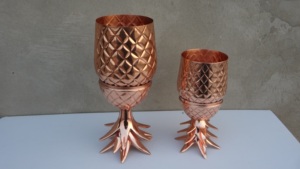 Verre à boire en forme d'ananas en cuivre avec paille - Product Image 2