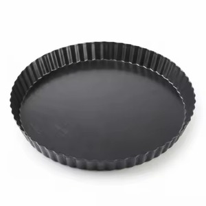 <b>Baking</b> pan dark grey non-stick carbon steel fluted tart and quiche pan with scalloped edge for pastries <b>baking</b> pan - Product Image 2