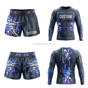 Ensemble Combo Rashguard de Boxe Personnalisable pour Hommes en Spandex/Polyester Respirant – Vente en Gros - Product Image 3