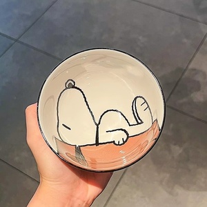 Juego de 4 Tazones de Cerámica con Diseño de Snoopy, Tazón de Arroz para Estudiantes, Vajilla, Lonchera Infantil, Tazón de Comida de Dibujos Animados para Regalo - Product Image 3