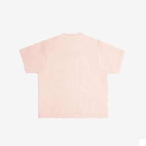 T-shirt formel à col roulé et manches courtes pour homme, coupe ample, 100 % coton, imprimé sérigraphié, uni, respirant, écologique - Product Image 2