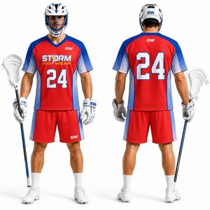 Uniforme de lacrosse personnalisé avec logo imprimé, style unique, léger, respirant, prix bas, best-seller, uniforme de lacrosse personnalisé pour hommes - Product Image 4
