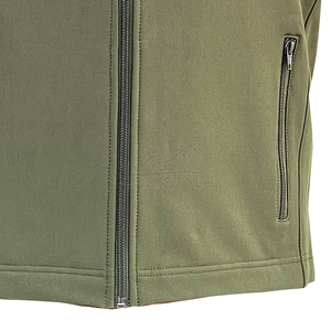 Chaleco Softshell Verde Oliva para Hombre, Cierre Completo, Cuello Mao, 3 Bolsillos con Cremallera, Cortavientos, Chaqueta sin Mangas para Actividades al Aire Libre - Product Image 4