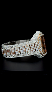 Reloj de Lujo con Moissanita de Corte Redondo, Completamente Adornado con Diamantes, Esfera Romana, Fecha Clásica, Reloj de Pulsera - Product Image 6