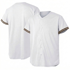 Camiseta de Béisbol para Hombre, Bordada, Uniforme de Béisbol de Canadá y Estados Unidos, Manga Corta, Cuello en V, Cierre de Botones - Product Image 5
