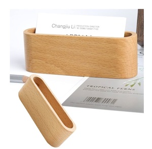 Modern Premium Wood <b>Card</b> Holder Multifunction Business <b>Card</b> Holder Case Wood Name <b>Card</b> Display Wood Holder for Top Sale - Product Image 2