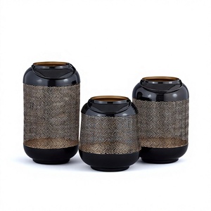 Decorative <b>Lantern</b> Metal <b>Tealight</b> Candle Holder Set 3 Handmade Eco-Friendly Heat Resistant Home Wedding Christmas Decoration - Product Image 1