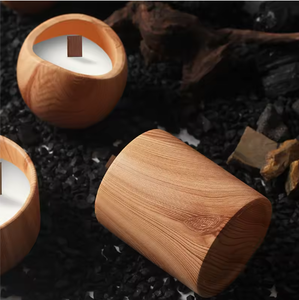 Portavelas de Madera para Velas Aromáticas, Recipiente de Madera para Velas de Té, Decoración para Bodas, Fiestas y Hogar - Product Image 1