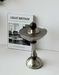 Stainless Steel Incense Burner with Sandalwood Base Aromatherapy <b>Diffuser</b> Decorative Holder for Bakhoor All-Season Use - Product Image 1