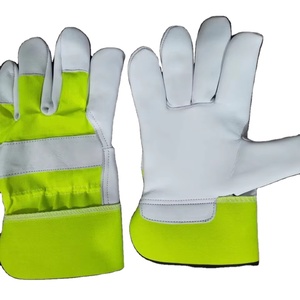 Gants de gréeur canadiens avec logo personnalisé Gants de travail pour hommes en cuir fendu de haute qualité, antidérapants, ajustables au poignet - Product Image 1