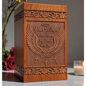 Handmade Rosewood Cremation Urn: Butterfly Fairy Design, Custom Engraving Memorial Keepsake urn by AYAANS - Product Image 2