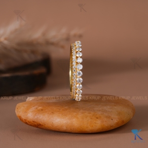 Double Row Round Lab Grown Diamond Full Eternity Band In Yellow <b>Stacking</b> Wedding <b>Rings</b> For Women Bridal Band Jewelery - Product Image 6