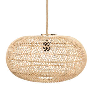 Lámpara colgante ovalada de ratán, pantalla de mimbre natural tejida a mano, lámpara colgante para sala de estar, dormitorio, decoración de hotel - Product Image 1