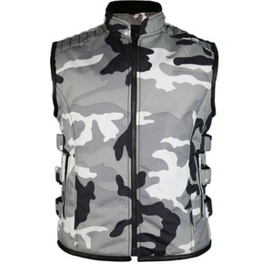 Men's Plus Size <b>Camouflage</b> Vest Stand Collar Zipper Closure Workwear Style Outer Wear 100% Polyester Woven Sublimation Print - Product Image 1