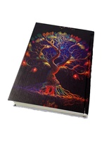 Carnet de notes en cuir véritable avec couverture rigide, design Arbre de Vie, couleur noire, reliure cousue, pages blanches, journal d'écriture