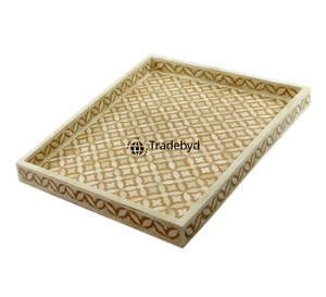 Elegante Bandeja de Servir con Incrustaciones de Hueso, Decoración de Lujo Hecha a Mano para el Hogar por Tradebyd - Product Image 1