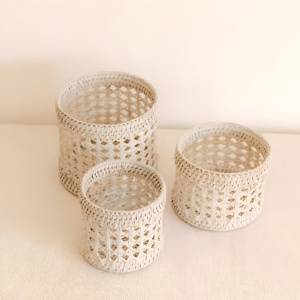 Macetas de mimbre tejidas a mano de varios tamaños, cestas de almacenamiento, macetas de suelo, decoración del hogar - Product Image 5