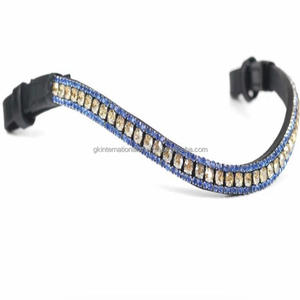 Bandeau de tête pour cheval en cuir décoratif avec cristaux de qualité supérieure, accessoires d'équitation de haute qualité pour usage équestre, personnalisation disponible - Product Image 4