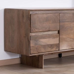 Mueble para TV Vandana Ivory Craft de 160 cm con diseño elegante, estilo Japandi Geta en madera maciza de mango. - Product Image 5