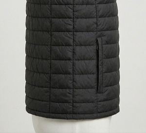 Unisex Black <b>Quilted</b> puffer Jacket Stand Collar Zipper Closure Sleeveless <b>Winter</b> Wear Regular Fit 100% Polyester Solid Color - Product Image 6