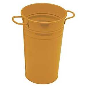Yellow Metal Plant <b>Pot</b> Set with Tray for Indoor Flower Green Plant Desktop Use Modern Minimalist Design Powder Coated Finish - Product Image 2