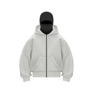 Sudadera con Capucha Balaclava Bordada con Logotipo Personalizado para Hombre, Doble Capa, Cierre Completo, Talla Grande, Diseño 3D Extra Grande - Product Image 3