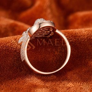<b>Men</b>’s Rose Gold Finish Heart of Jesus Medallion <b>Ring</b> – Detailed 3D Christ Portrait with Baguette & Pave Iced Out Hip Hop - Product Image 3