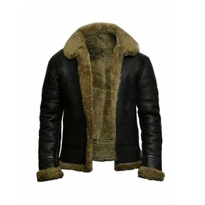 Vestes en cuir et fourrure vierges pour hommes, en tissu laineux, service OEM pour fournisseurs de vêtements masculins - Vente en gros - Product Image 5