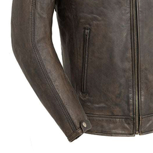 Wholesale Customized Vintage Jacket Biker Hot Selling Men's Clothing 100% Genuine Leather Jacket New Fashion Men Leather Jacket - Product Image 4
