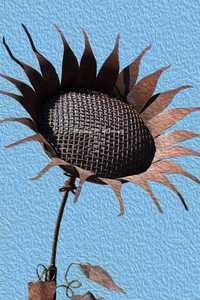 Vintage sunflower Metal Daisy Garden Stakes Outdoor Decor Simple Style Galvanized Steel for Yard - Product Image 1