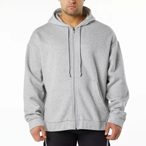 Sudadera con capucha personalizada para hombre, con cremallera, de algodón grueso, corte regular, con logo digital frontal, estilo hip hop, para invierno, venta al por mayor - Product Image 4