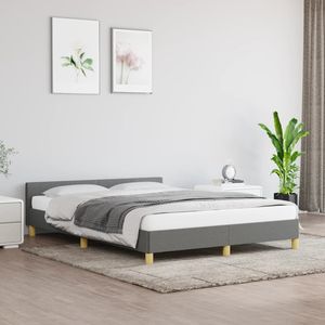 Base de Cama Tapizada en Gris Oscuro con Cabecera - Product Image 1