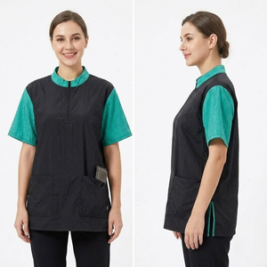 Vêtements de travail pour toilettage d'animaux - Veste de toilettage pour chien - Blouse de toilettage pour animaux avec fermeture éclair intégrale - Tablier de toilettage pour animaux à col montant - Product Image 1