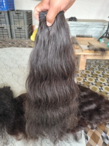 Cabello Remy de templo Natural del sur de la India, cabello humano virgen de un solo donante, recto, suave, sedoso, negro, suelto, onda profunda, Onda de agua - Product Image 6