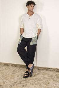 <b>Men's</b> Classic Hopper Straight Harem Style <b>Yoga</b> Sweatpants Eco-Friendly 100% Cotton Free Size High Waist Casual Printed Pocket - Product Image 4