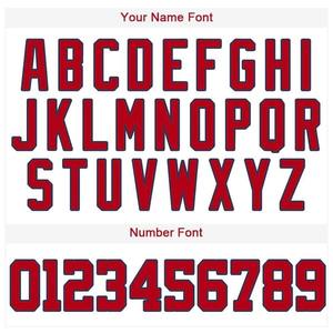 Camiseta de Béisbol Personalizada Blanca, Roja y Azul Marino, Uniforme Deportivo de Equipo, Transpirable, de Poliéster, con Botones, para Hombre - Product Image 4