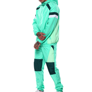 Conjunto Deportivo para Hombre, Color Verde Menta, con Capucha, Manga Larga, de Poliéster Ligero de Secado Rápido - Product Image 3